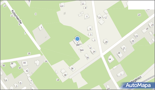 Międzyborów, Poniatowskiego, 34b, mapa Międzyborów