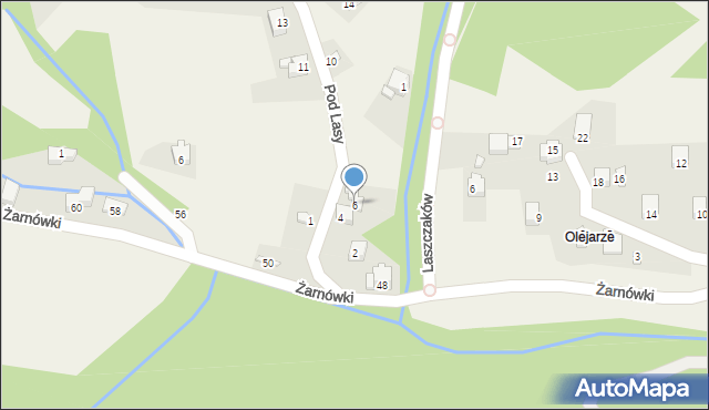 Międzybrodzie Bialskie, Pod Lasy, 6, mapa Międzybrodzie Bialskie