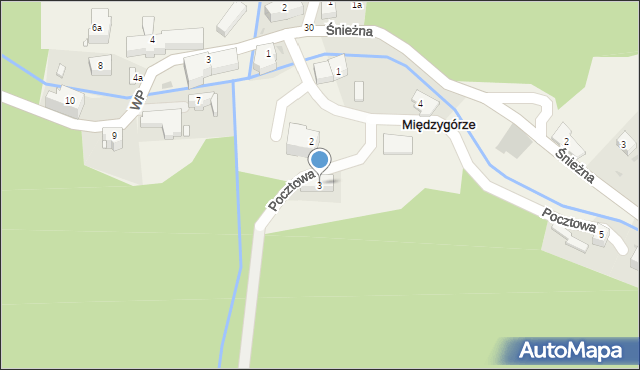 Międzygórze, Pocztowa, 3, mapa Międzygórze