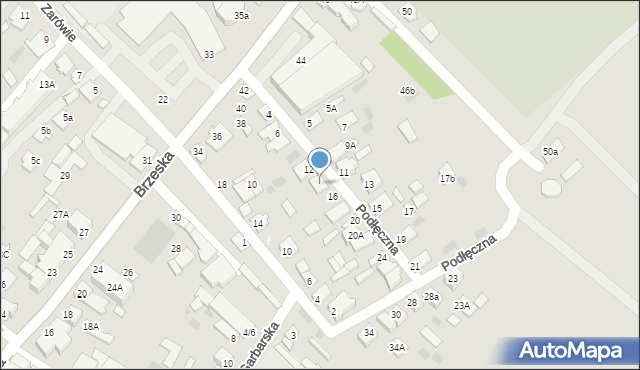 Międzyrzec Podlaski, Podłęczna, 14, mapa Międzyrzec Podlaski