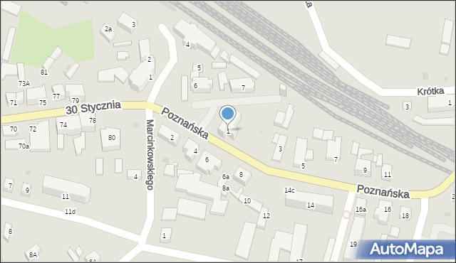 Międzyrzecz, Poznańska, 1, mapa Międzyrzecz