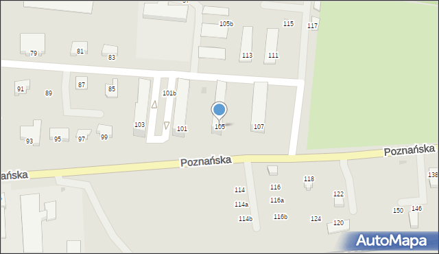 Międzyrzecz, Poznańska, 105, mapa Międzyrzecz