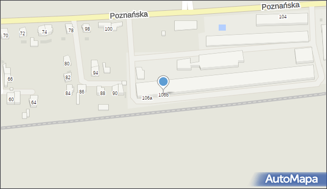 Międzyrzecz, Poznańska, 106b, mapa Międzyrzecz