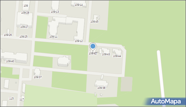 Międzyrzecz, Poznańska, 109/42, mapa Międzyrzecz