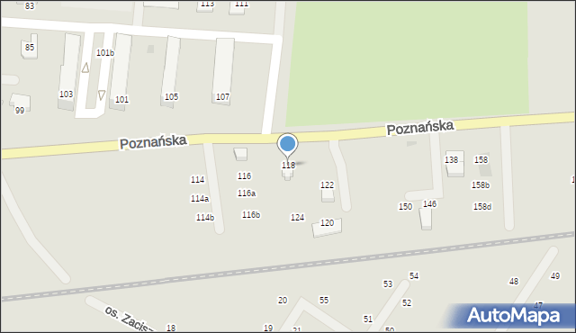 Międzyrzecz, Poznańska, 118, mapa Międzyrzecz