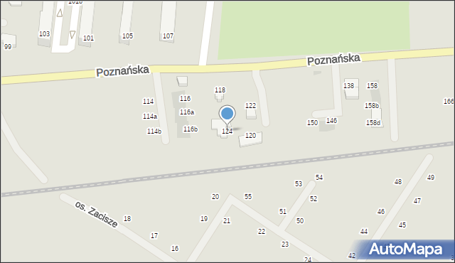 Międzyrzecz, Poznańska, 124, mapa Międzyrzecz