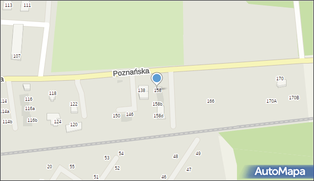 Międzyrzecz, Poznańska, 158, mapa Międzyrzecz