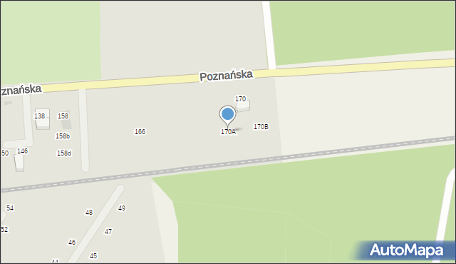 Międzyrzecz, Poznańska, 170A, mapa Międzyrzecz
