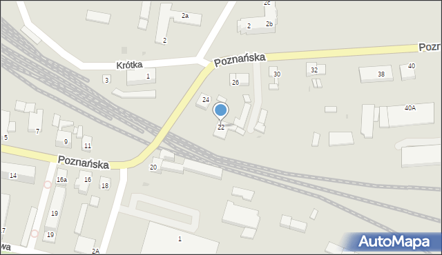 Międzyrzecz, Poznańska, 22, mapa Międzyrzecz