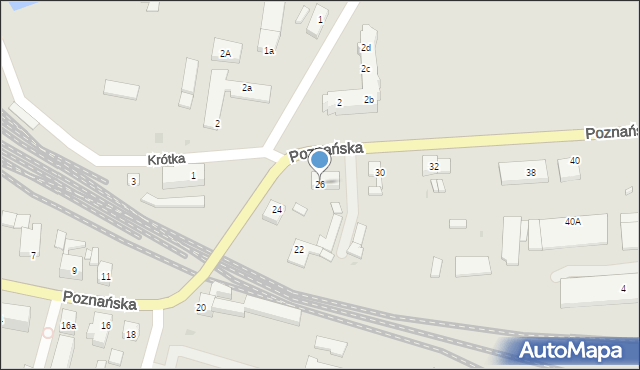 Międzyrzecz, Poznańska, 26, mapa Międzyrzecz