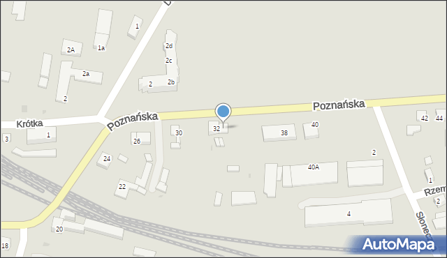 Międzyrzecz, Poznańska, 34, mapa Międzyrzecz