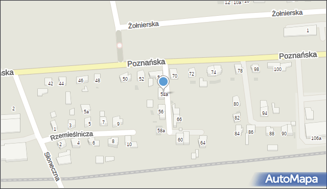 Międzyrzecz, Poznańska, 54a, mapa Międzyrzecz