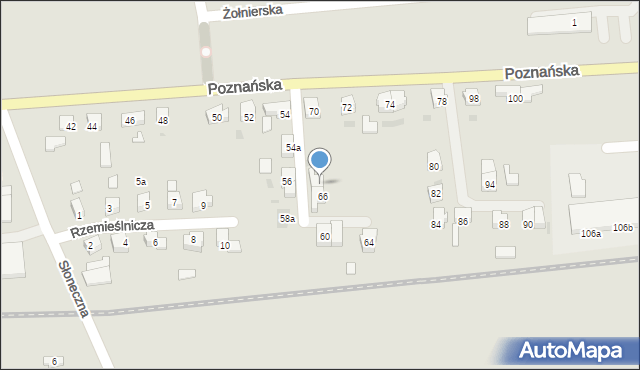 Międzyrzecz, Poznańska, 68, mapa Międzyrzecz