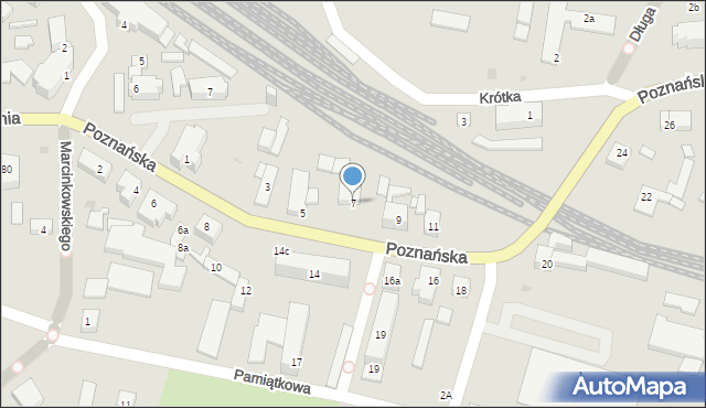 Międzyrzecz, Poznańska, 7, mapa Międzyrzecz