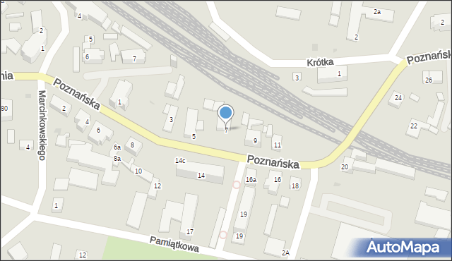 Międzyrzecz, Poznańska, 7, mapa Międzyrzecz