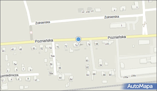 Międzyrzecz, Poznańska, 76, mapa Międzyrzecz