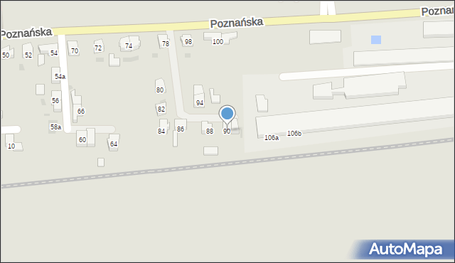 Międzyrzecz, Poznańska, 90, mapa Międzyrzecz