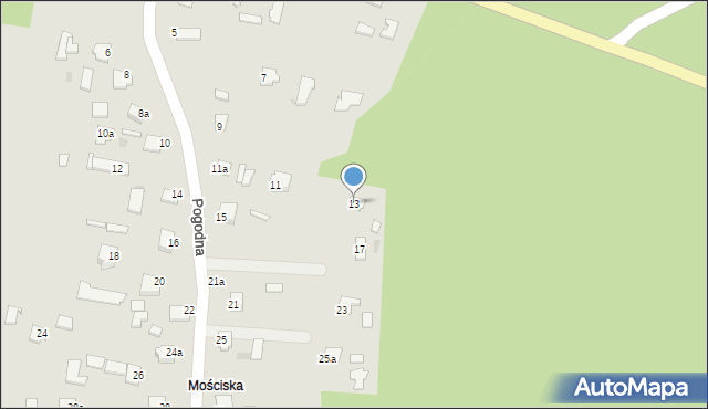 Mielec, Pogodna, 13, mapa Mielca