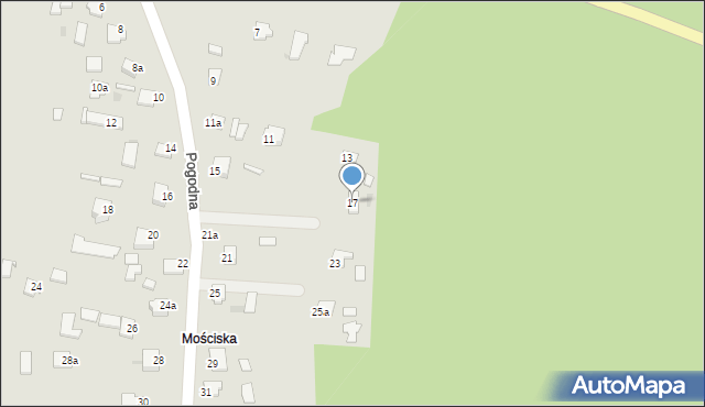 Mielec, Pogodna, 17, mapa Mielca