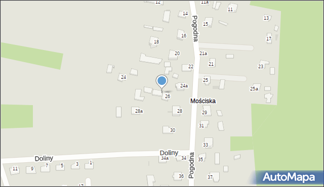 Mielec, Pogodna, 26a, mapa Mielca