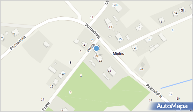 Mielno, Poznańska, 10, mapa Mielno