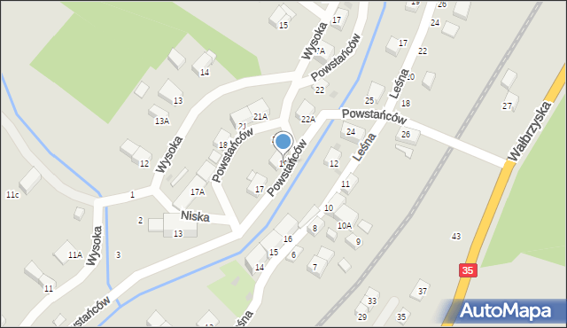 Mieroszów, Powstańców, 19, mapa Mieroszów