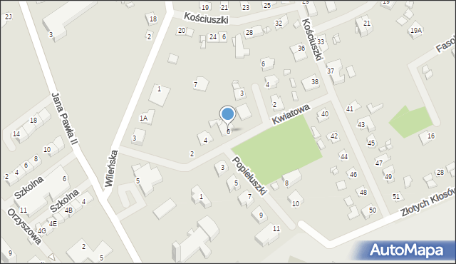 Mikołajki, Popiełuszki Jerzego, bł. ks., 6, mapa Mikołajki