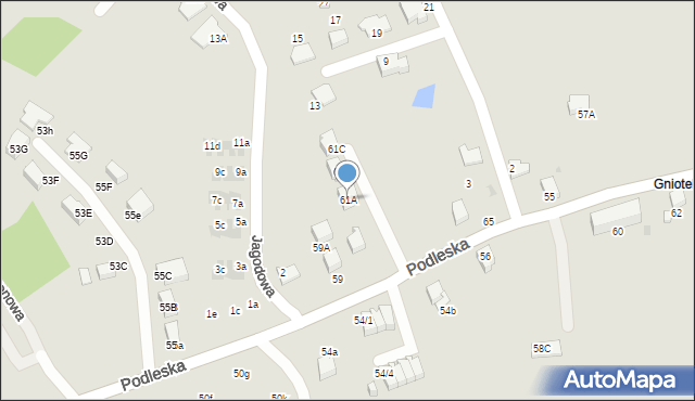 Mikołów, Podleska, 61A, mapa Mikołów