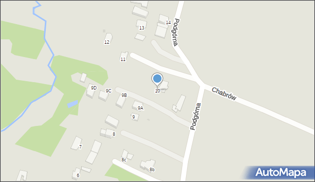 Mikołów, Podgórna, 10, mapa Mikołów