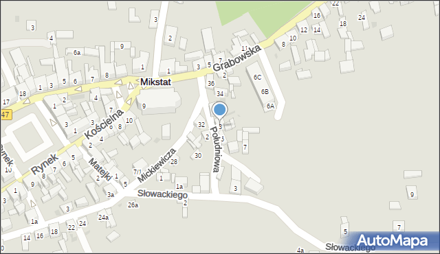 Mikstat, Południowa, 3, mapa Mikstat