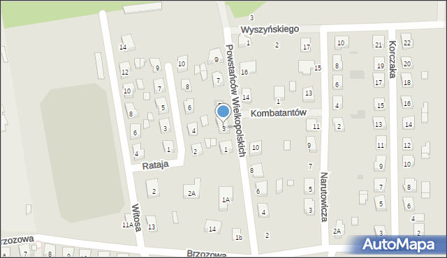 Mikstat, Powstańców Wielkopolskich, 3, mapa Mikstat