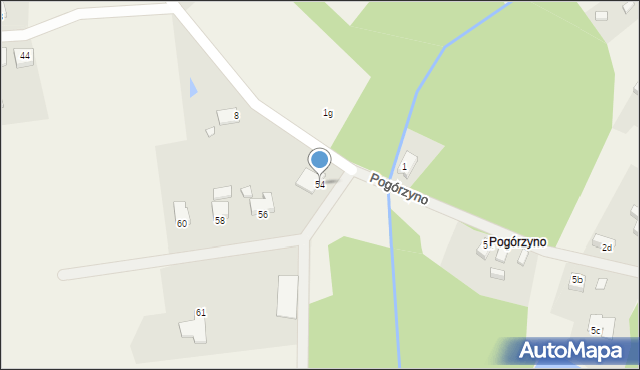 Miłochowice, Pogórzyno, 54, mapa Miłochowice