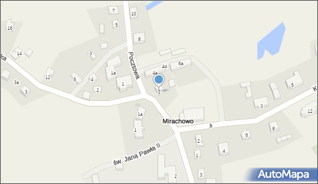 Mirachowo, Pocztowa, 2, mapa Mirachowo
