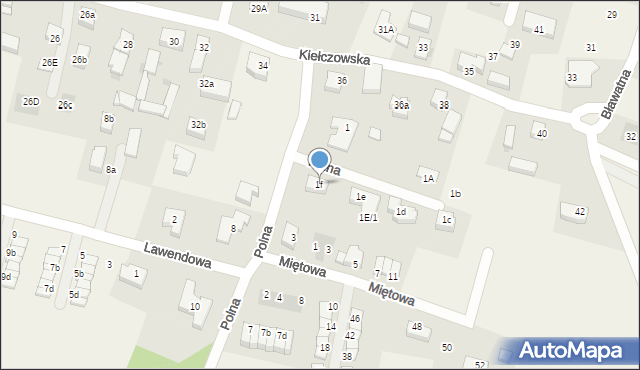 Mirków, Polna, 1f, mapa Mirków