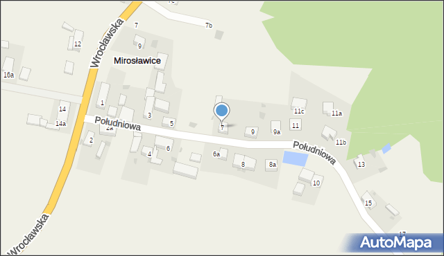 Mirosławice, Południowa, 7, mapa Mirosławice