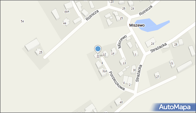 Miszewo, Porzeczkowa, 11, mapa Miszewo