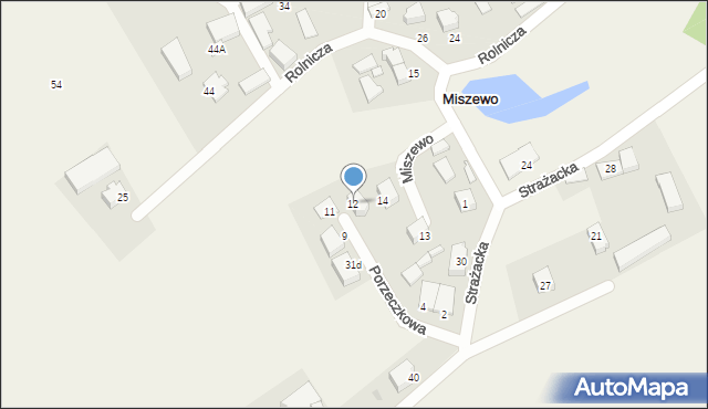 Miszewo, Porzeczkowa, 12, mapa Miszewo