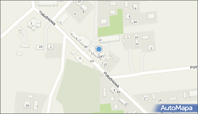 Miszewo Murowane, Południowa, 11A, mapa Miszewo Murowane