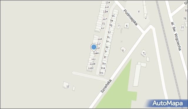 Mława, Podmiejska, 11w, mapa Mława