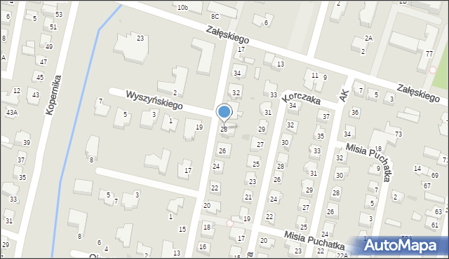 Mława, Powstańców Wielkopolskich, 28, mapa Mława
