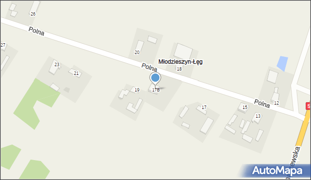 Młodzieszyn, Polna, 17B, mapa Młodzieszyn