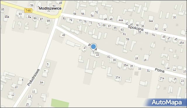 Modliszewice, Polna, 45, mapa Modliszewice