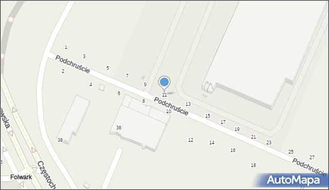 Modlnica, Podchruście, 11, mapa Modlnica