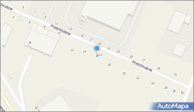 Modlnica, Podchruście, 16, mapa Modlnica