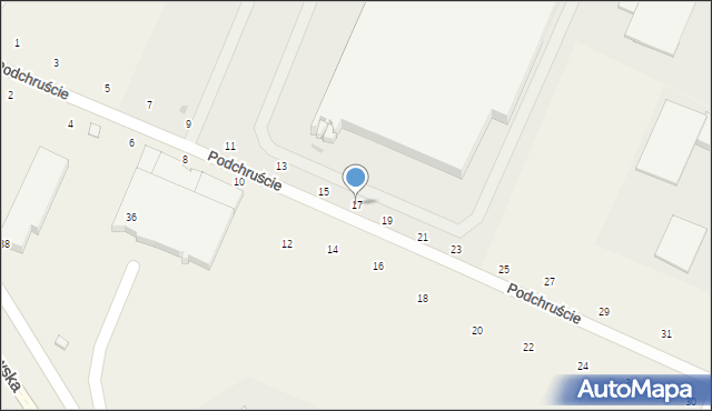 Modlnica, Podchruście, 17, mapa Modlnica