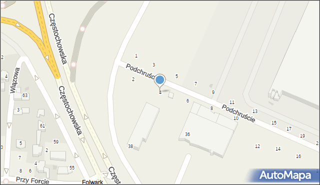 Modlnica, Podchruście, 4, mapa Modlnica