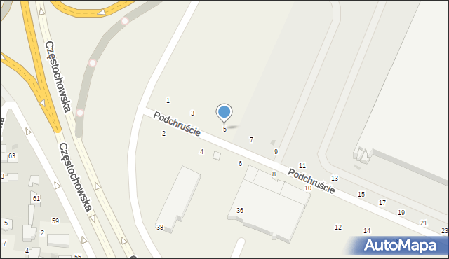 Modlnica, Podchruście, 5, mapa Modlnica