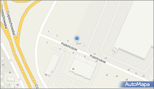 Modlnica, Podchruście, 7, mapa Modlnica