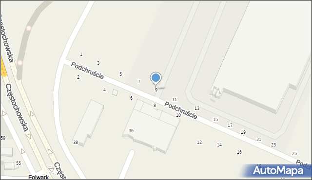 Modlnica, Podchruście, 9, mapa Modlnica