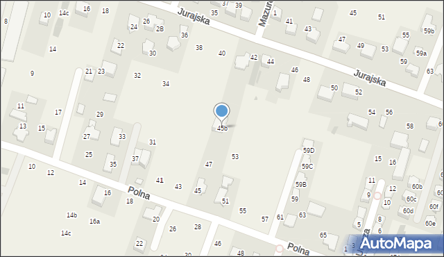 Modlnica, Polna, 45b, mapa Modlnica